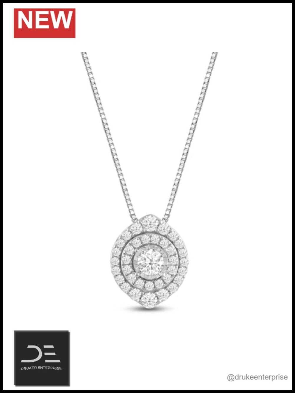 925 Sterling Silver Lab Grown Diamond Pendant Necklace for Women